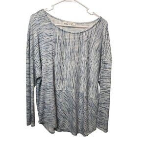One Park Ave Long Sleeve Textured Knit Top Blue Gray Size 2X H11